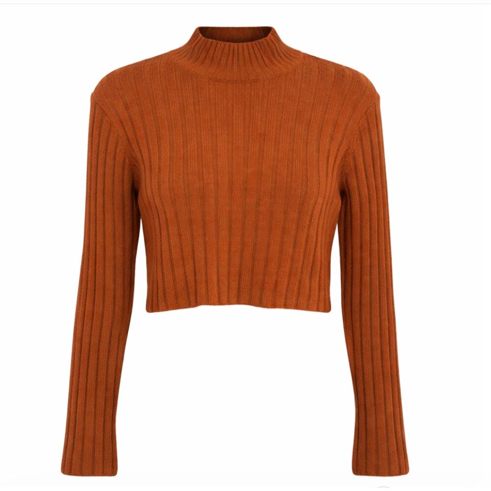 Nordstrom Abound Cropped Ribbed Mock Neck Sweater NWT in Size Large